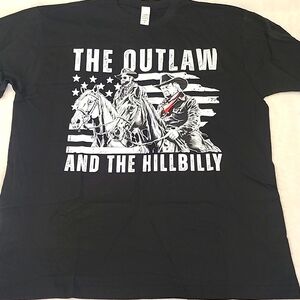 Black Trump Pence American T-Shirt with Outlaw Design 🐴